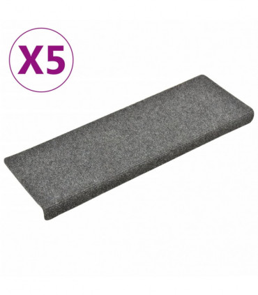 Stair Mats 5 pcs Light Grey 65x25 cm Needle Punch