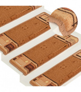 Stair Mats Self-adhesive 10 pcs 65x25 cm Beige