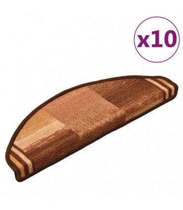 Stair Mats Self-adhesive 10 pcs 65x25 cm Brown