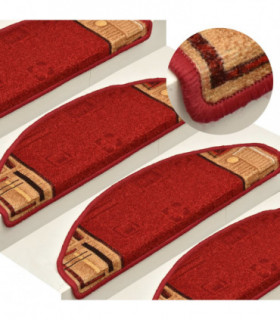 Stair Mats Self-adhesive 10 pcs 65x25 cm Red