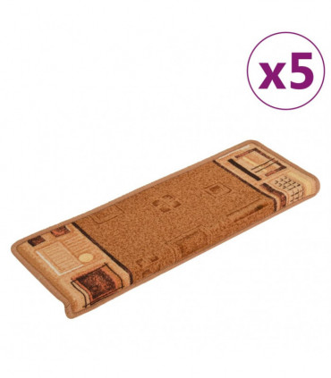 Stair Mats Self-adhesive 5 pcs 65x25 cm Beige