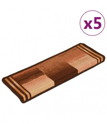 Stair Mats Self-adhesive 5 pcs 65x25 cm Brown