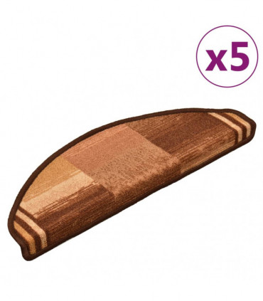 Stair Mats Self-adhesive 5 pcs 65x25 cm Brown