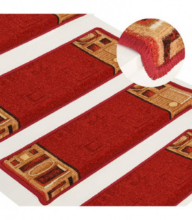 Stair Mats Self-adhesive 5 pcs 65x25 cm Red