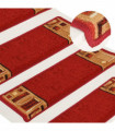 Stair Mats Self-adhesive 5 pcs 65x25 cm Red