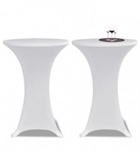 Standing Table Cover Ø 60cm White Stretch 2 pcs