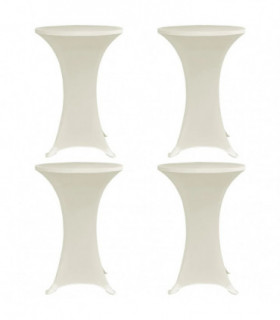 Standing Table Cover Ø60 cm Cream Stretch 4 pcs