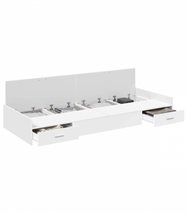 Storage Bed Frame with Headboard White 80 x 200 cm Engineered wood