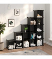 Storage Cube Organiser with 15 Cubes Black PP
