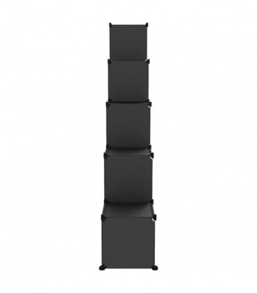 Storage Cube Organiser with 15 Cubes Black PP