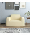 Stretch Couch Slipcover Cream Polyester Jersey