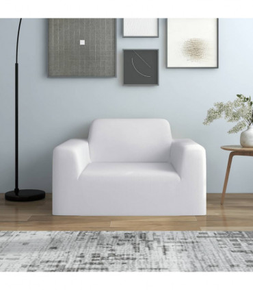 Stretch Couch Slipcover White Polyester Jersey