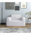 Stretch Couch Slipcover White Polyester Jersey