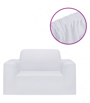 Stretch Couch Slipcover White Polyester Jersey