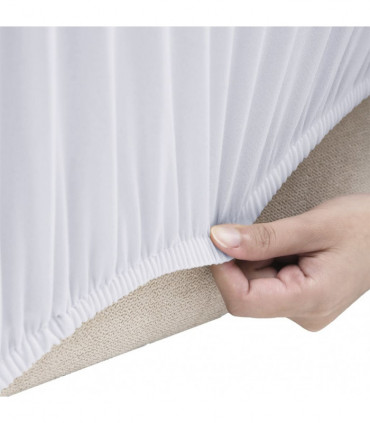Stretch Couch Slipcover White Polyester Jersey