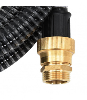 Suction Hose with Brass Connectors 20 m 25 mm Black