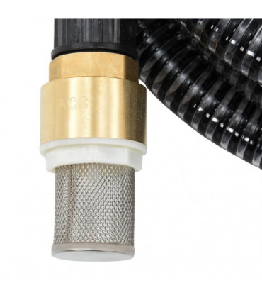 Suction Hose with Brass Connectors 25 m 25 mm Black