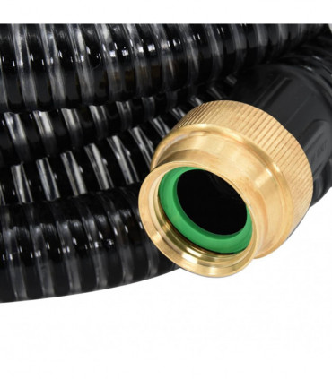 Suction Hose with Brass Connectors 25 m 25 mm Black