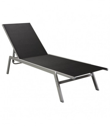 Sun Lounger Steel and Textilene Black