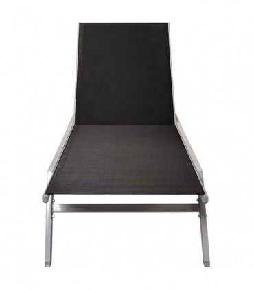 Sun Lounger Steel and Textilene Black