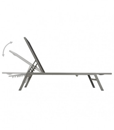 Sun Lounger Steel and Textilene Black