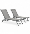 Sun Loungers 2 pcs Textilene and Steel