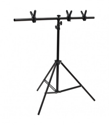 T-Shape Background Stand Black 91x60x(70-200) cm