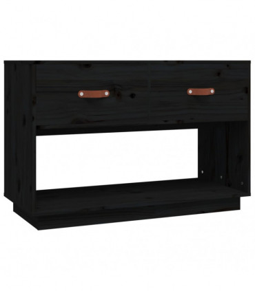 TV Cabinet Black 90x40x60 cm Solid Wood Pine