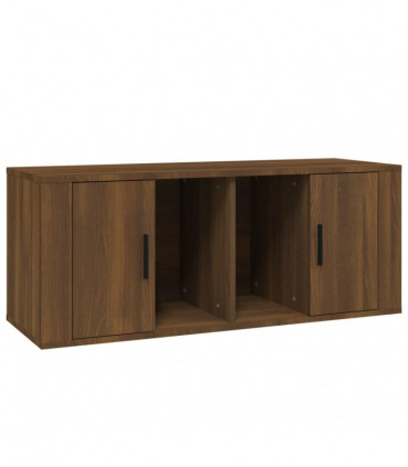 TV Cabinet Brown Oak 100x35x40 cm Engineered Wood