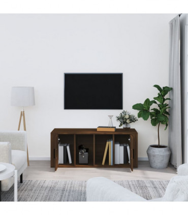 TV Cabinet Brown Oak 100x35x40 cm Engineered Wood