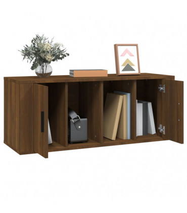 TV Cabinet Brown Oak 100x35x40 cm Engineered Wood