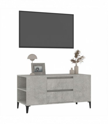 TV Cabinet Concrete Grey 102x44.5x50 cm Engineered Wood