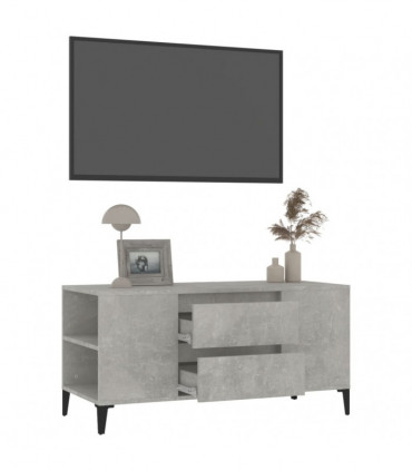 TV Cabinet Concrete Grey 102x44.5x50 cm Engineered Wood