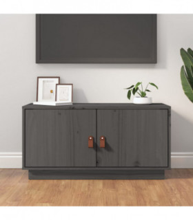 TV Cabinet Grey 80x34x40 cm Solid Wood Pine