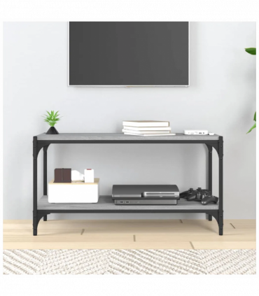 TV Cabinet Grey Sonoma 80x33x41 cm Engineered Wood and Steel