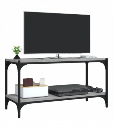 TV Cabinet Grey Sonoma 80x33x41 cm Engineered Wood and Steel