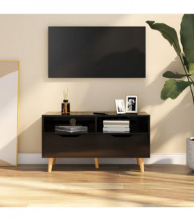 TV Cabinet High Gloss Black 90x40x48.5 cm Engineered Wood