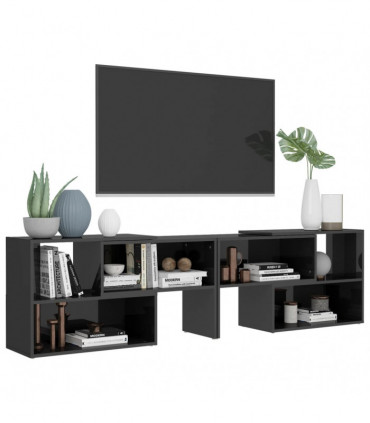 TV Cabinet High Gloss Grey 149x30x52 cm Engineered Wood