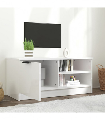TV Cabinet High Gloss White 80x35x36.5 cm Engineered Wood