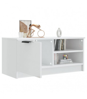 TV Cabinet High Gloss White 80x35x36.5 cm Engineered Wood