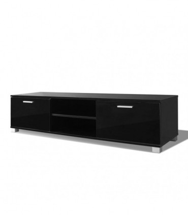 TV Cabinet High-Gloss Black 140x40.3x34.7 cm