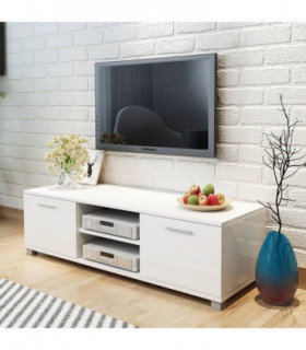 TV Cabinet High-Gloss White 120x40.3x34.7 cm