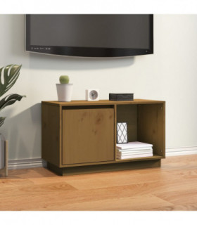 TV Cabinet Honey Brown 74x35x44 cm Solid Wood Pine