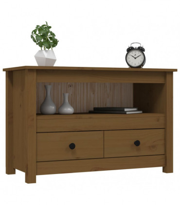TV Cabinet Honey Brown 79x35x52 cm Solid Wood Pine