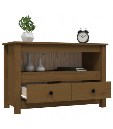 TV Cabinet Honey Brown 79x35x52 cm Solid Wood Pine