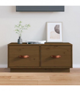 TV Cabinet Honey Brown 80x34x35 cm Solid Wood Pine