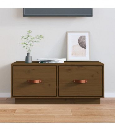 TV Cabinet Honey Brown 80x34x35 cm Solid Wood Pine