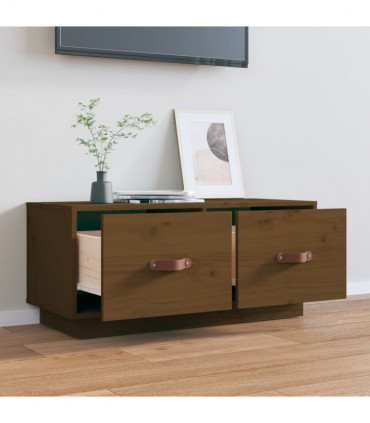 TV Cabinet Honey Brown 80x34x35 cm Solid Wood Pine