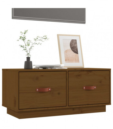 TV Cabinet Honey Brown 80x34x35 cm Solid Wood Pine