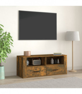 TV Cabinet Smoked Oak 100x35x40 cm Engineered Wood